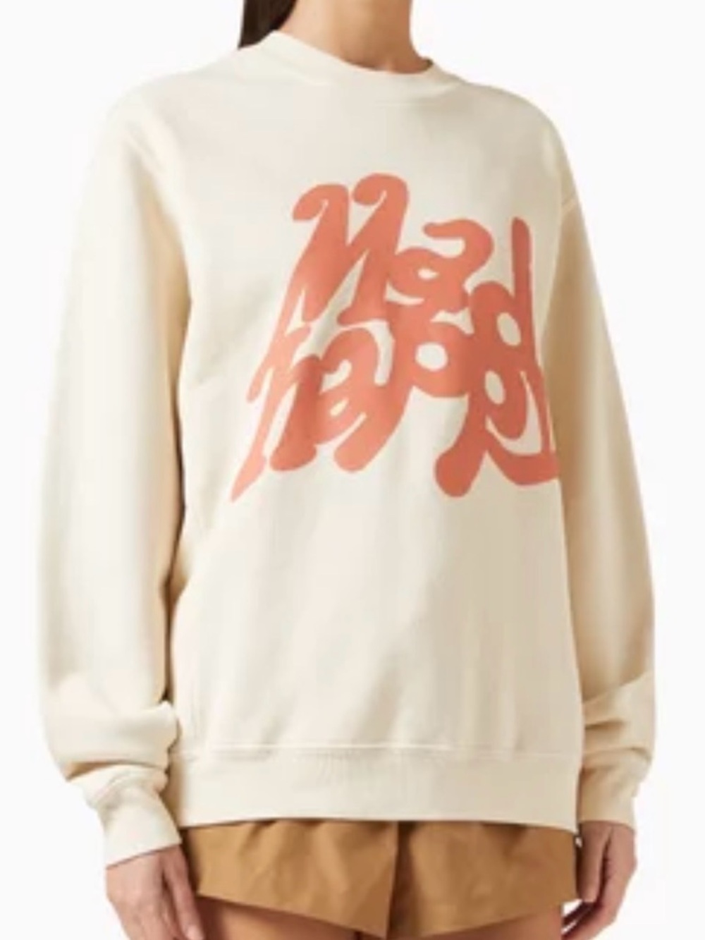 Madhappy Neutral Flow Fleece Graphic Crewneck with Coral Logo